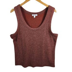 Prologue Ribbed Knit Tank Toprust Brown Size L